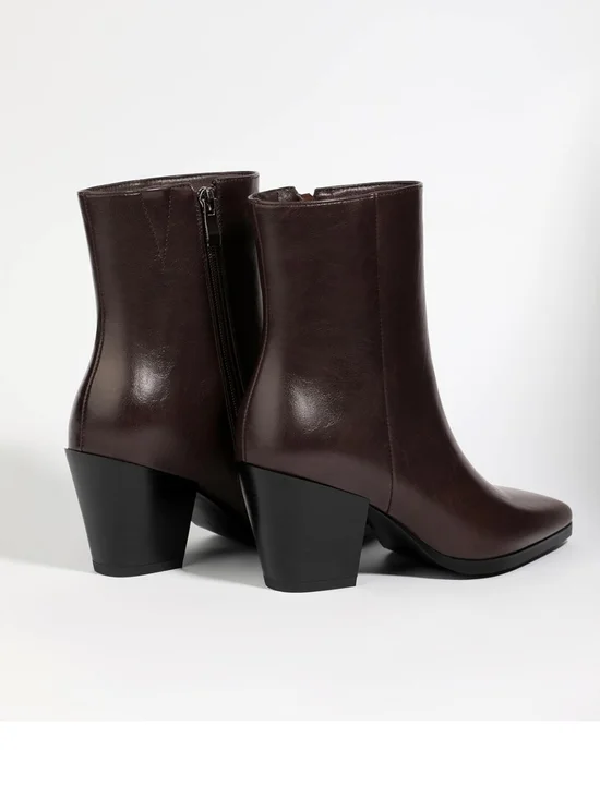 Unisa Unmayden Pointed Toe Ankle Boots in Dark Brown Size 6.5M - Picture 3 of 10